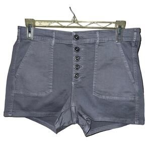 Torrid Shorts Womens 12 12W Gray Twill Utility Chino Mid Rise Expose Button Fly